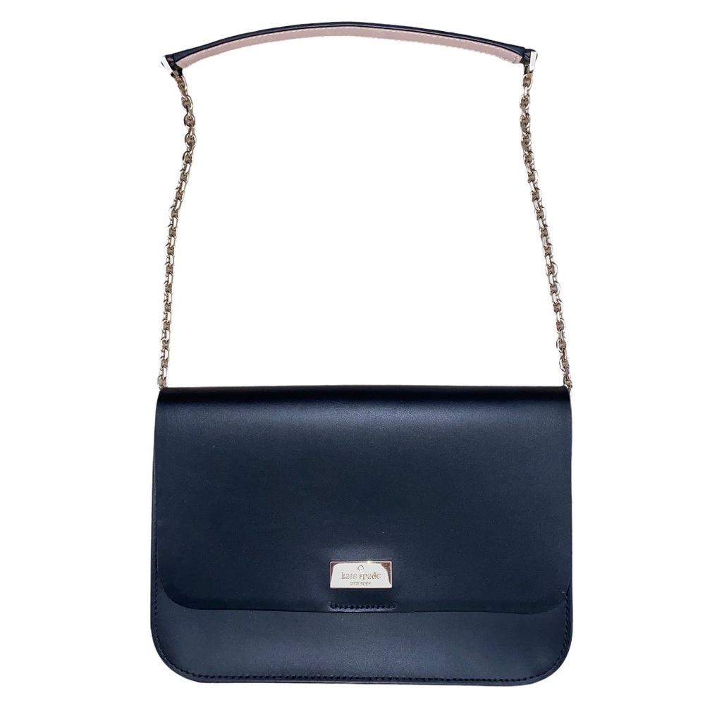 KATE SPADE Black Leather Gold Chain Strap Purse